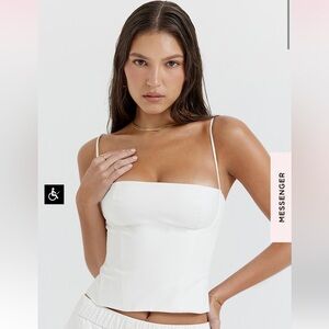 House of CB Audette white structured corset
